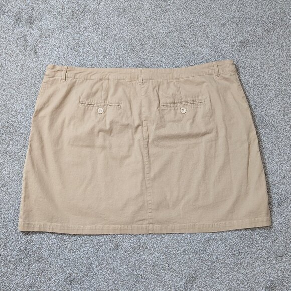 ELLOS Tan Zip Front Stretch Cotton High Rise Lined Mini Skort; Size 22 - Picture 2 of 5